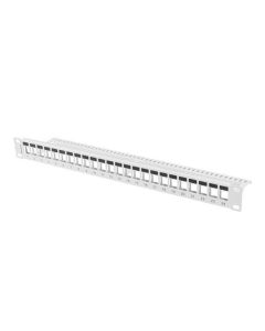 LANBERG PATCH PANEL BLANK 24 PORTŮ 1U PRO MODULY KEYSTONE ŠEDÝ 