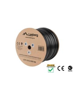 LANBERG LAN KABEL CAT.5E FTP 305M PEVNÝ VENKOVNÍ CU ČERNÝ FLUKE PŘEDÁN 