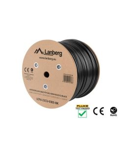 LANBERG LAN KABEL CAT.6 FTP 305M PEVNÝ VENKOVNÍ CU ČERNÝ FLUKE PŘEDÁN 