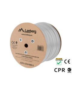 LANBERG LAN KABEL CAT.7 SFTP 305M PEVNÝ CU LSZH ŠEDÝ CPR + FLUKE PASSED 