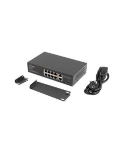 LANBERG SWITCH  8X 100MB POE+/2X 1GB UNMANAGED RACK 10"/19" GIGABIT ETHERNET 120W