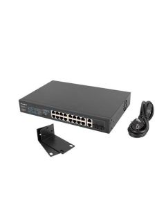 LANBERG SWITCH  16X 100MB POE+/2X 1GB/1X SFP RACK 19" UNMANAGED GIGABIT ETHERNET 250W