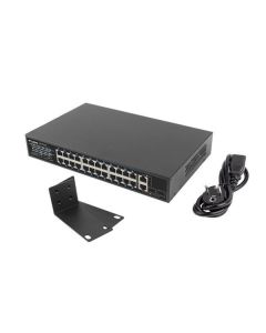 LANBERG SWITCH  24X 100MB POE+/2X COMBO RACK 19" GIGABITOVÝ ETHERNET 360W V2