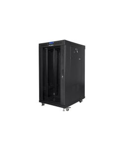 LANBERG 19" VOLNĚ STOJÍCÍ RACKOVÁ SKŘÍŇ 22U/600X800 (v rozloženém stavu) S PROSKLENÝMI DVEŘMI LCD ČERNÁ  V2