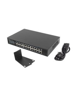LANBERG SWITCH  24X 100MB POE+/2X COMBO RACK 19" GIGABITOVÝ ETHERNET 250W