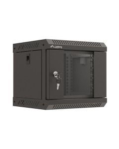 LANBERG RACKOVÁ SKŘÍŇ 10" NÁSTĚNNÁ 4U/300X300 (v rozloženém stavu) S PROSKLENÝMI DVEŘMI ČERNÁ 