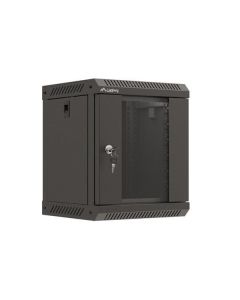 LANBERG RACKOVÁ SKŘÍŇ 10" PRO MONTÁŽ NA STĚNU 6U/300X300 (v rozloženém stavu) S PROSKLENÝMI DVEŘMI ČERNÁ 