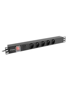LANBERG NAPÁJECÍ DISTRIBUČNÍ JEDNOTKA (PDU) 19"  1U 16A 2M 5X FRANCOUZSKÉ ZÁSUVKY ČERNÁ
