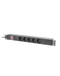 LANBERG NAPÁJECÍ DISTRIBUČNÍ JEDNOTKA (PDU) 19"  1U 16A 2M 5X SCHUKO ZÁSUVKY ČERNÁ