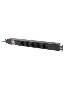 LANBERG NAPÁJECÍ DISTRIBUČNÍ JEDNOTKA (PDU) 19"  1U 10A 2M 5X FRANCOUZSKÉ ZÁSUVKY ČERNÁ C14