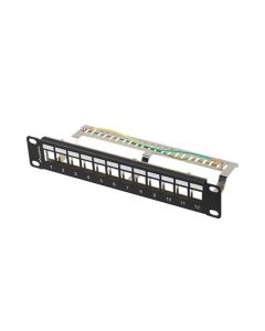 LANBERG PATCH PANEL 12 PORTŮ 1U 10" FTP PRO MODULY KEYSTONE ČERNÝ  V2