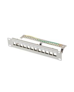 LANBERG PATCH PANEL 12 PORTŮ 1U 10" FTP PRO MODULY KEYSTONE ŠEDÝ  V2