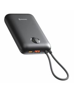 SWISSTEN POWER BANK VOLTBOX 35W 20000 mAh S INTEGROVANÝMI KABELY  USB-C A LIGHTNING ČERNÁ