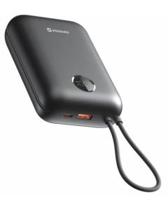 SWISSTEN POWER BANK VOLTBOX 35W 30000 mAh S INTEGROVANÝMI KABELY  USB-C A LIGHTNING ČERNÁ