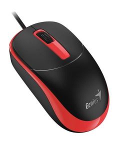 Genius DX-123 Myš, drátová, optická, 1200DPI, 3 tlačítka, USB, černo-červená
