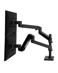 ERGOTRON LX Pro Dual Stacking Arm, stolní dvouramenný držák pro 2 monitry, černá