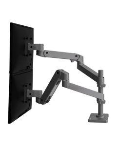 ERGOTRON LX Pro Dual Stacking Arm, stolní dvouramenný držák pro 2 monitry, šedá