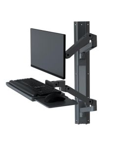 ERGOTRON LX Pro Wall Mount System, nástěnný systém ramen, monitor, klávesnice,myš, šedá
