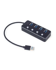 Gembird USB hub 4-port USB 3.1 (Gen 1) hub s vypínači