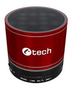 C-TECH reproduktor SPK-08R, bluetooth, baterie, USB-C, červená