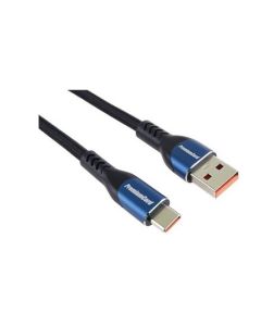 PremiumCord Super fast charging 5A kabel USB-C - USB 2.0 A  bavlněný oplet 0,5m