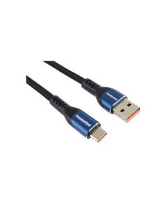 PremiumCord Super fast charging 5A kabel USB-C - USB 2.0 A  bavlněný oplet 1m