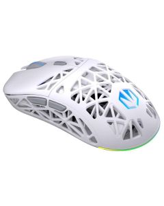 Myš, herní, bezdrátová, optická, až 26000DPI, senzor PAW3395, 6 tlačítek, Kailh GM 8.0, ARGB pod. bílá