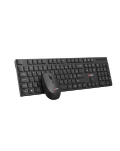 C-TECH WLKMC-03, bezdrátový set klávesnice s myší,nízký zdvih,USB, CZ/SK,černá