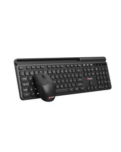 C-TECH WLKMC-05B Quallis, bezdrátový set klávesnice s myší,odkládací prostor,USB, CZ/SK, černá