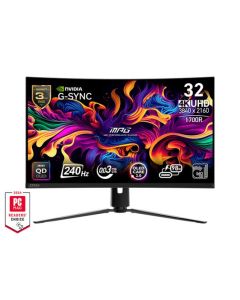 MSI MPG 321CURX QD-OLED gaming monitor 31,5" QD-OLED zakřivený/UHD/240Hz/0,03ms/2xHDMI/DP/USB-A,B,C/Výšk.nast/černá