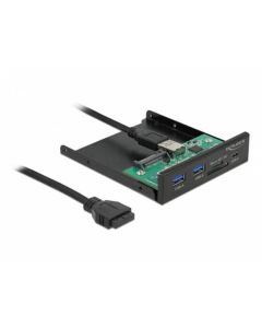 Delock 3.5” USB 3.2 Gen 1 přední panel 1 x USB Type-C™ + 2 x USB Typu-A + SD a slot Micro SD - poškozený obal