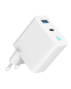 GEMBIRD 2-portová 30W GaN USB rychlonabíječka, LED, bílá