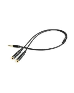 Gembird 3,5mm audio + kabel adaptéru mikrofonu, 0,2m, kovové konektory