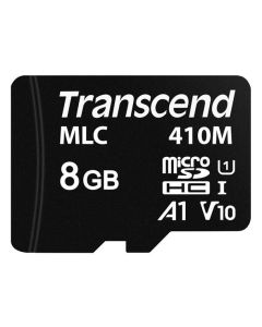 Transcend 8GB microSDHC410M UHS-I U1 (Class 10) A1 V10 MLC průmyslová paměťová karta (bez adaptéru), 100MB/s R, 22MB/s W