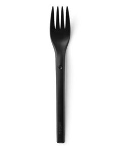 REFORK - Vidlička z přírodního materiálu, black, 25ks