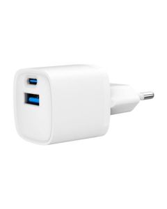 Gembird USB nabíječka, 2x port, 20W, rychlé nabíjení, bílá