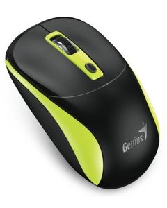 Genius NX-7123 Myš, bezdrátová, optická, 1200DPI, 4 tlačítka, Copilot, 2,4GHz, USB-A, 1× AA baterie, černo-zelená