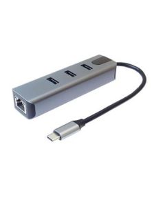 PremiumCord Adapter USB-C na Gigabit 10/100/1000Mbps + 3x USB3.2 konektor