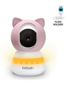 EVOLVEO Baby Monitor LUX- Chytrá 360° videochůvička s nočním viděním, detekcí pláče a pohybu, růžová 