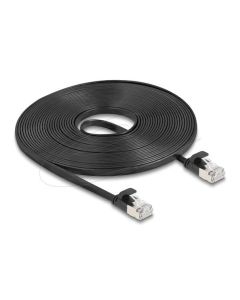 Delock Plochý patch kabel RJ45 zástrčka na zástrčku Cat.6A U/FTP 7,5 m, černý