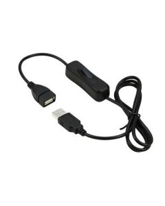 PremiumCord USB 2.0 kabel prodlužovací s vypínačem, A male- A female,1m černá