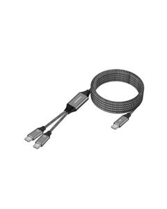 PremiumCord USB-C Inteligentní rychlo nabíjecí kabel s chytrým rozdělením výkonů 1m