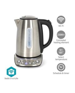 Nedis KAWK8000WIFI- Rychlovarná Konvice | Wi-Fi | 1.7 l | 70,80,90,100 °C | Ukazatel teploty | Otočný o 360 stupňů