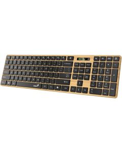 Genius Slimstar 7250BT Klávesnice, bezdrátová, Bluetooth 5.0 + 2,4GHz USB přijímač, Copilot klávesa, CZ+SK,béžovo-černá 