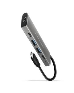 AXAGON HMC-5G21, USB 10Gb/s hub, porty 2x USB-A, 2x USB-C, HDMI 4k/30, PD 60W, kabel USB-C 13cm