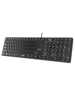 Genius Slimstar K500 Education , Klávesnice, drátová, výuková, layout bez písmen, Copilot klávesa, USB, černá