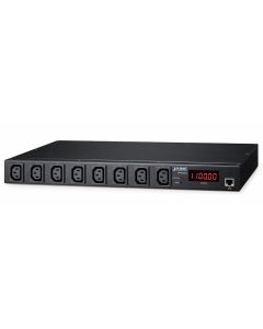 Planet IPM-8222, IP ovládání 8x zásuvek 240V/10A, 1 GbE, 1U Rack/desktop, LED+displej, port pro senzor
