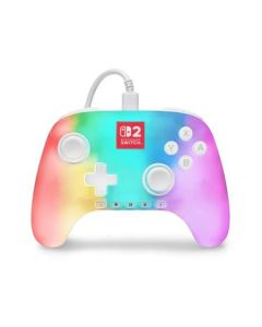 PowerA Kabelový ovladač pro Nintendo Switch 2 - svítící, bílý