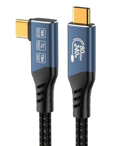 PremiumCord USB4™ Version2.0 80Gbps 16K@60Hz 240W Thunderbolt 3 a 4 kabel zahnutý 1,5m