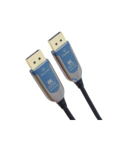 PremiumCord 8K Optický DisplayPort 1.4 přípojný kabel M/M, zlacené konekt. 50m